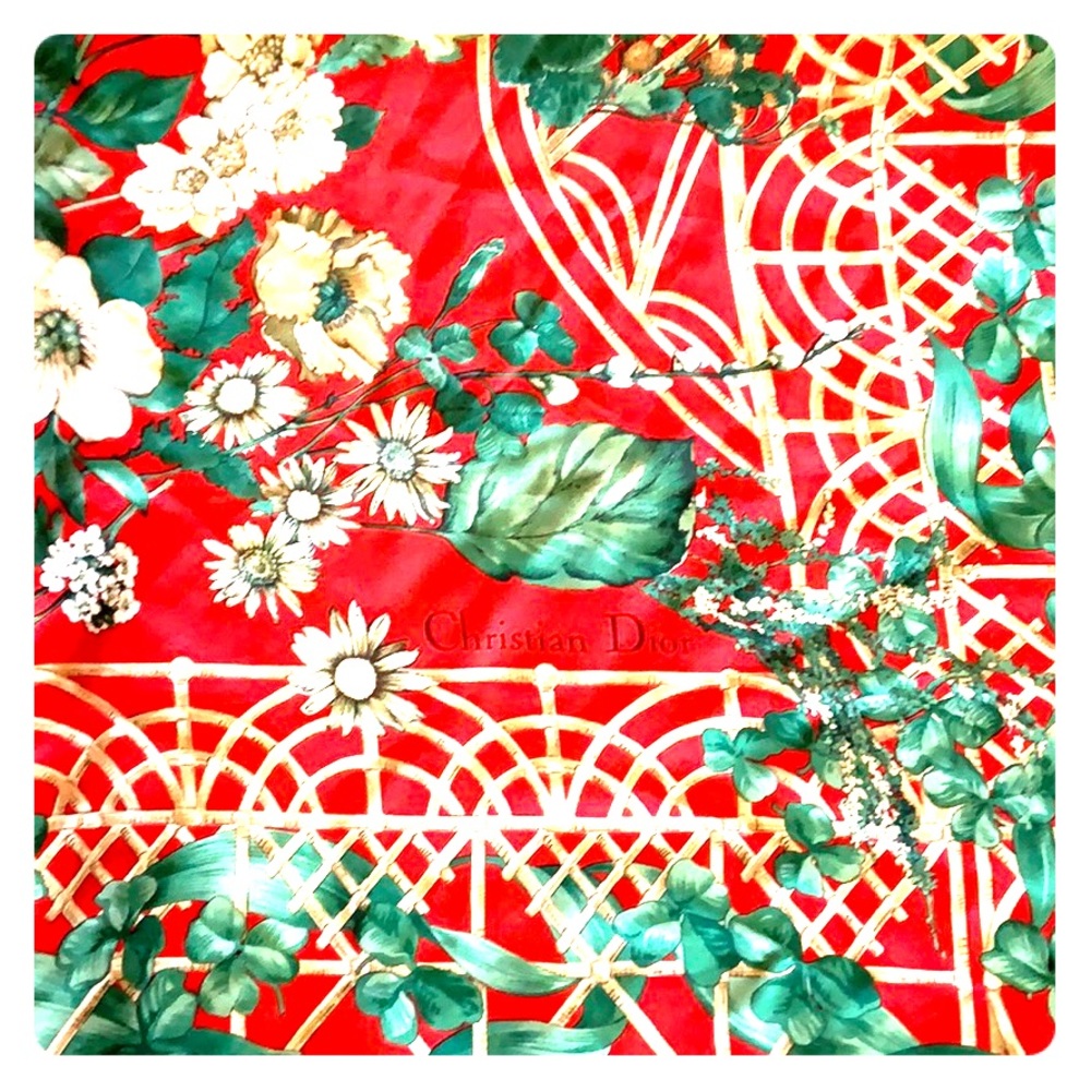 Vintage Christian Dior, Italian-made, silk scarf